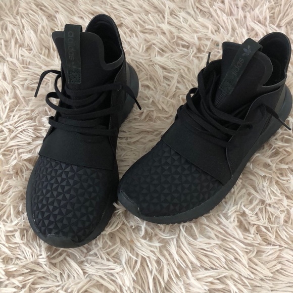 Gymshark Shoes | Adidas All Black Tubular High Top Sneakers | Poshmark